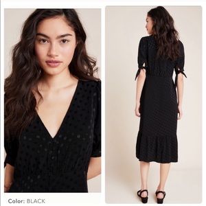 Anthropologie Black Midi Dress